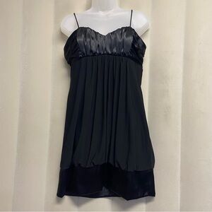 Vintage Windsor Women's Dress Size 13/14 Black Satin Mini Party Cocktail Y2K